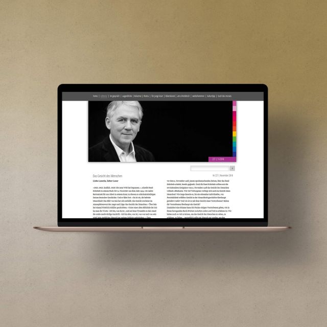 Design der Internetseite für das Magazin a tempo in Stuttgart