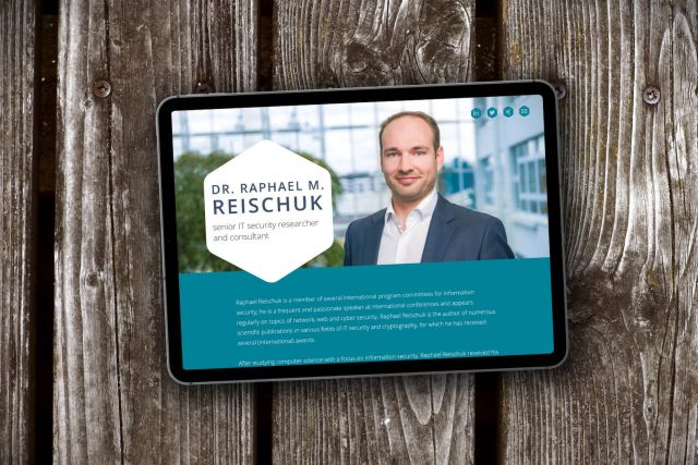 Webdesign einer Single-Page für den IT Fachmann Raphael Reischuk