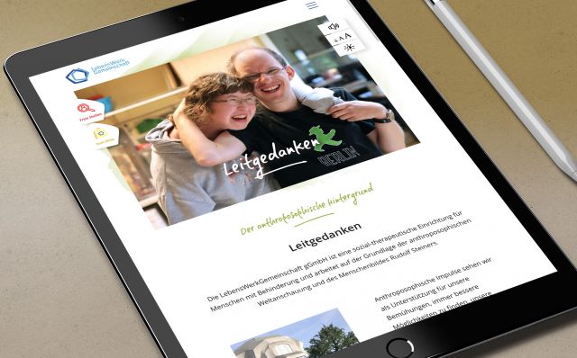 Websitegestaltung für die Lebenswerkgemeinschaft Berlin und Land Brandenburg