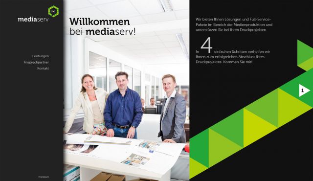 Gestaltung des Logos für Mediaserv einer Druckerei im Saarland