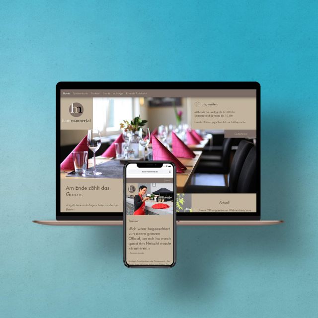 Gastronomie Homepage für Landgasthof Haus Mannertal