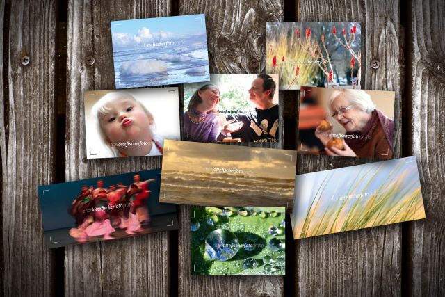 Gestaltung der Postkarten für die Fotografin Charlotte Fischer
