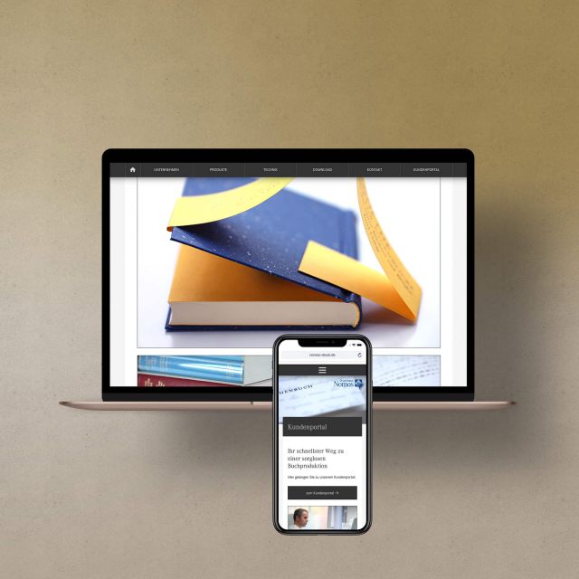 Webdesign für die Druckerei Nomos in Sinzheim