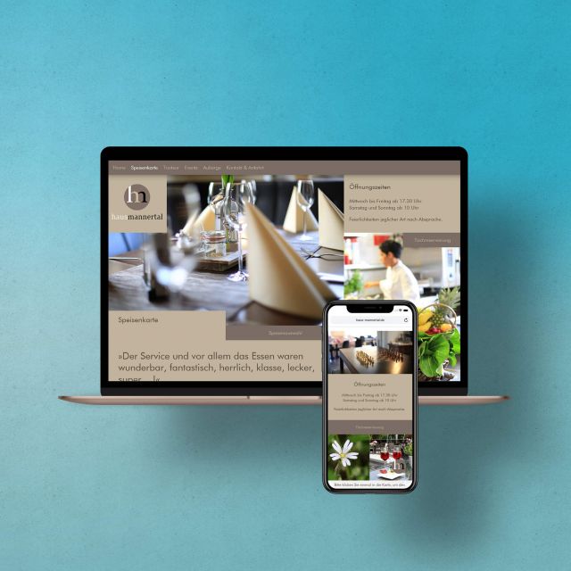 Webdesign für das Landgasthof und Restaurant Haus Mannertal