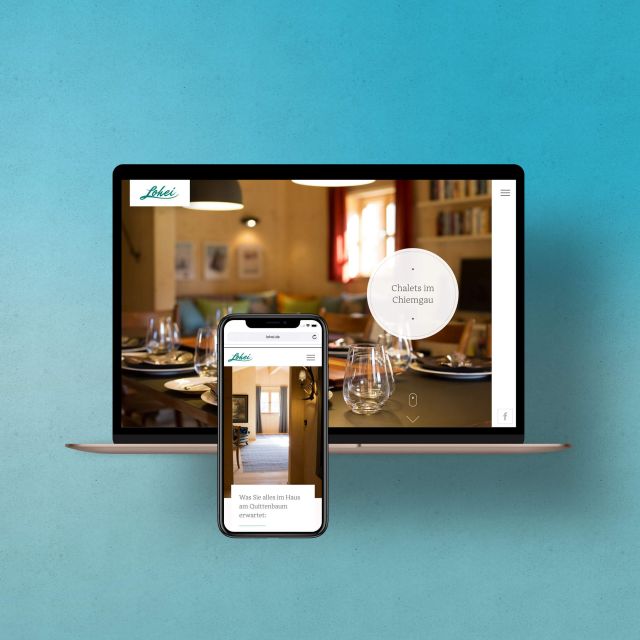 Homepage-Design für Ferienwohnungen nahe Chiemsee