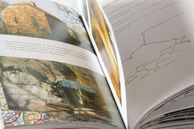 Gestaltung des Wanderführers und Buches über die Jakobswege an Saar Blies und Mosel