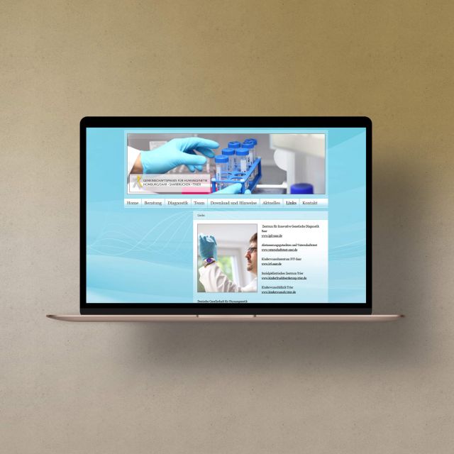 Gestaltung der Internetseite für die Praxis und das Humangenetik-Institut in Homburg im Saarland