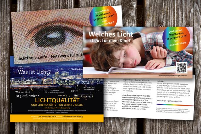 Gestaltung der Flyer und Plakate für eine Petition zum Thema LED