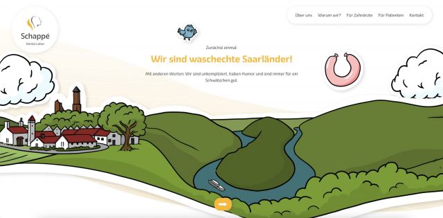 Internetseite für ein Dentallabor im Saarland