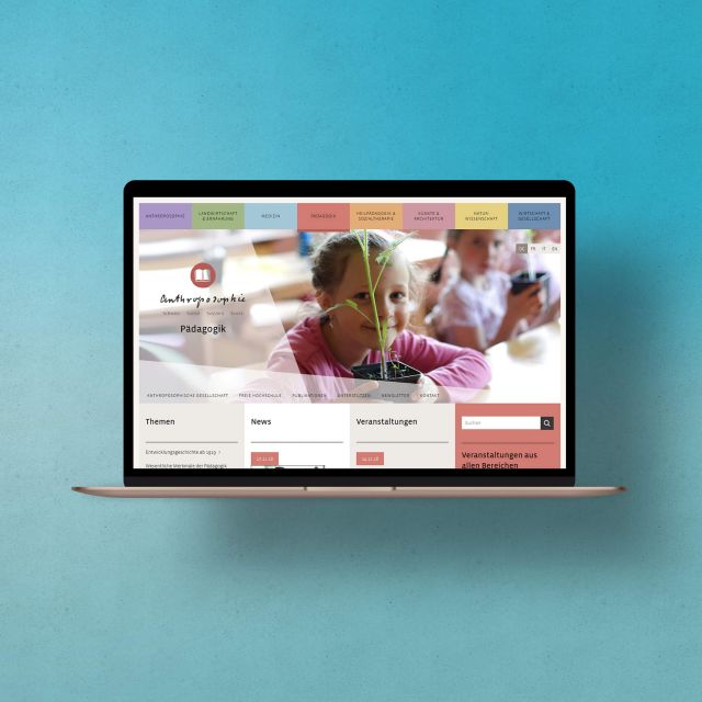 Webdesign für anthromedia und die Anthroposophische Gesellschaft