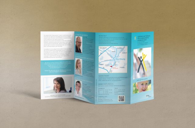 Flyergestaltung für das Humangenetik Institut im Saarland