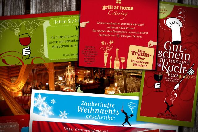 Werbung und Flyer für Restaurant und Catering Steakhouse