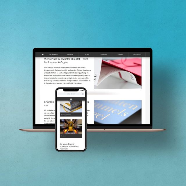 Websitegestaltung für das Druckhaus Nomos in Sinzheim
