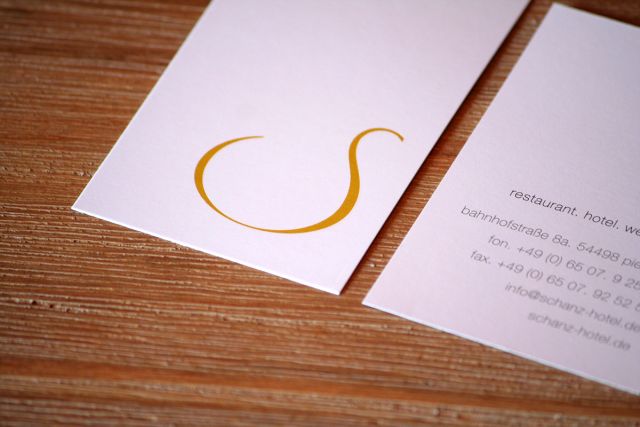Visitenkarten-Gestaltung für ein Drei-Sterne-Sternerestaurant Schanz