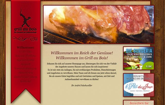 Website-Gestaltung für Restaurant Grill au Bois